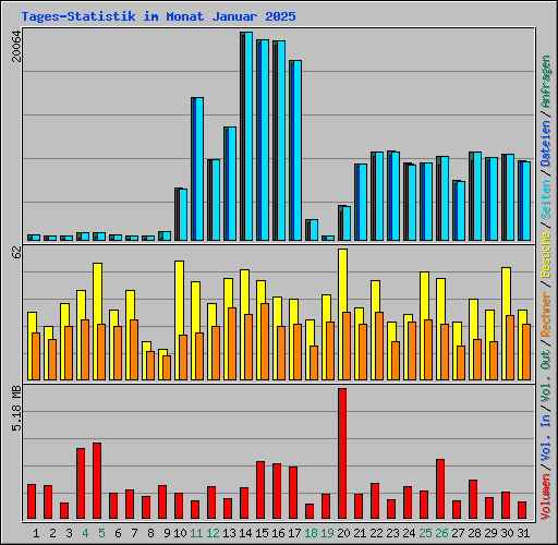 Tages-Statistik im Monat Januar 2025