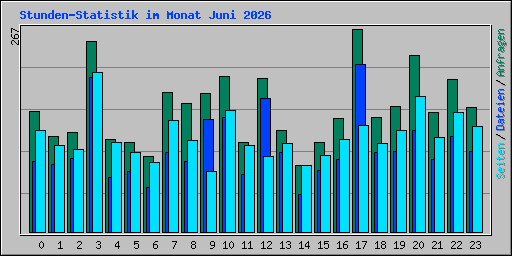 Stunden-Statistik im Monat Juni 2026